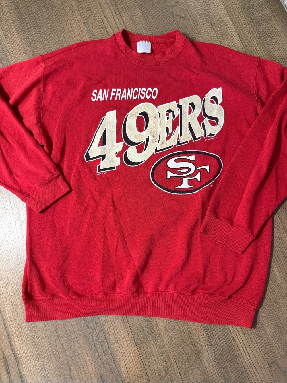San Francisco 49ers NFL Vintage Red Crewneck Sweatshirt Size 2XLT